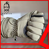 Зимние перчатки тёплые Tactic тактические перчатки софт шел утепленные, перчатки soft shell олива (М)