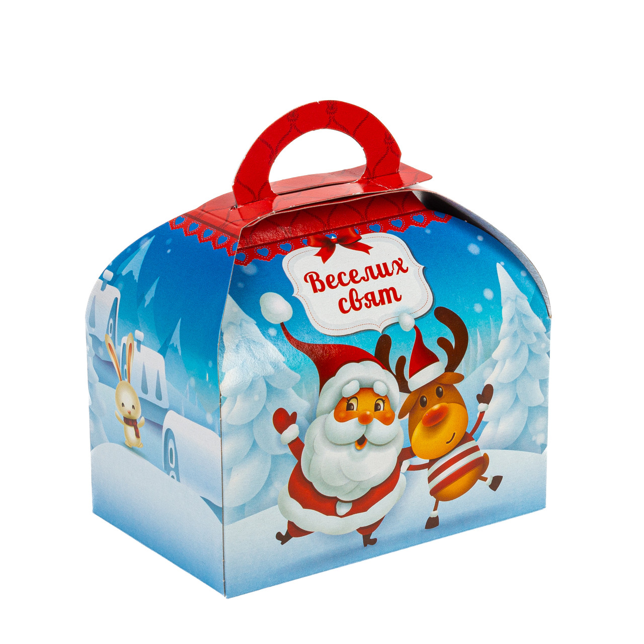 Новорічна коробка для цукерок "Веселий Санта" (500 г)