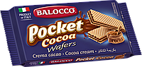 Вафлі без трансжирів із шоколадним кремом Balocco Pocket Hazelnut 25г Італія