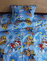 Комплект в маленькая детская кроватка (люлька), принт: Щенячий патруль синий