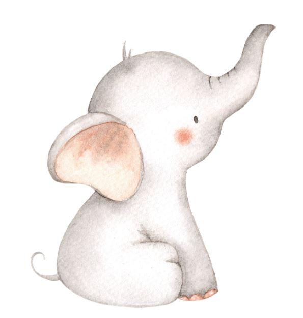 Наклейка для ростової фігури "Слоник. Хобот вверх" 80х70 см/інтер'єрна наклейка (без обрізу по контуру)