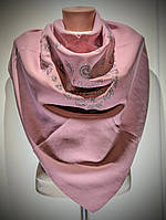 Кашемировый платок с камушками Блеск, бледно розовый