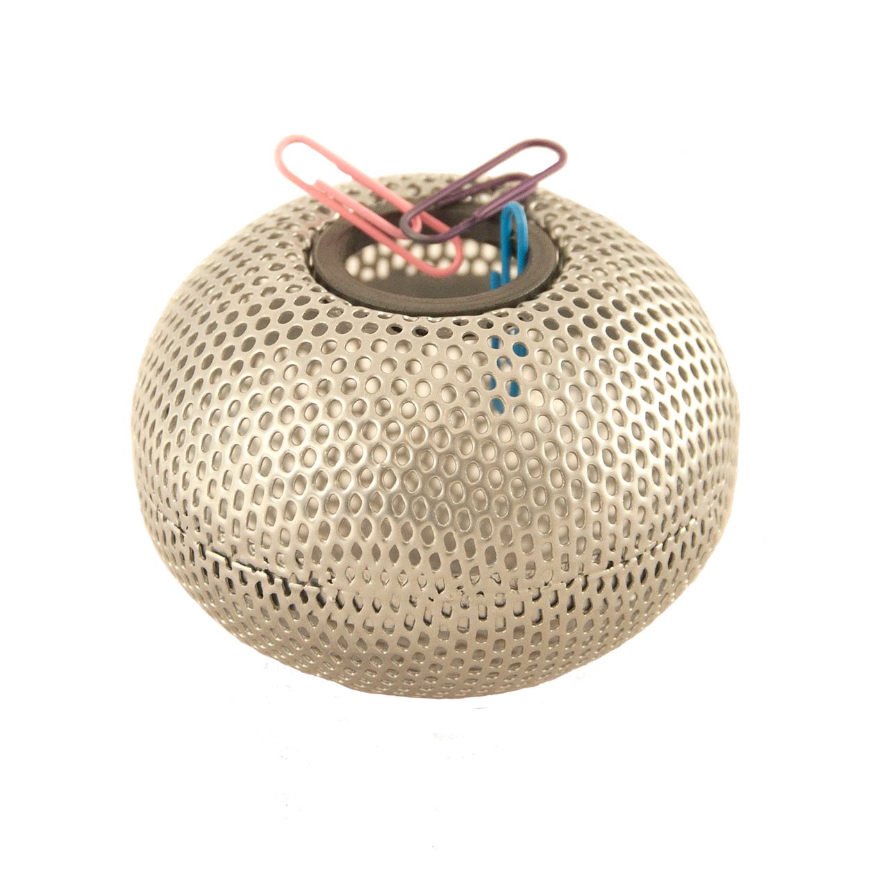 Підставка для скріпок КУЛЯ, 75х54мм, металева, срібляста