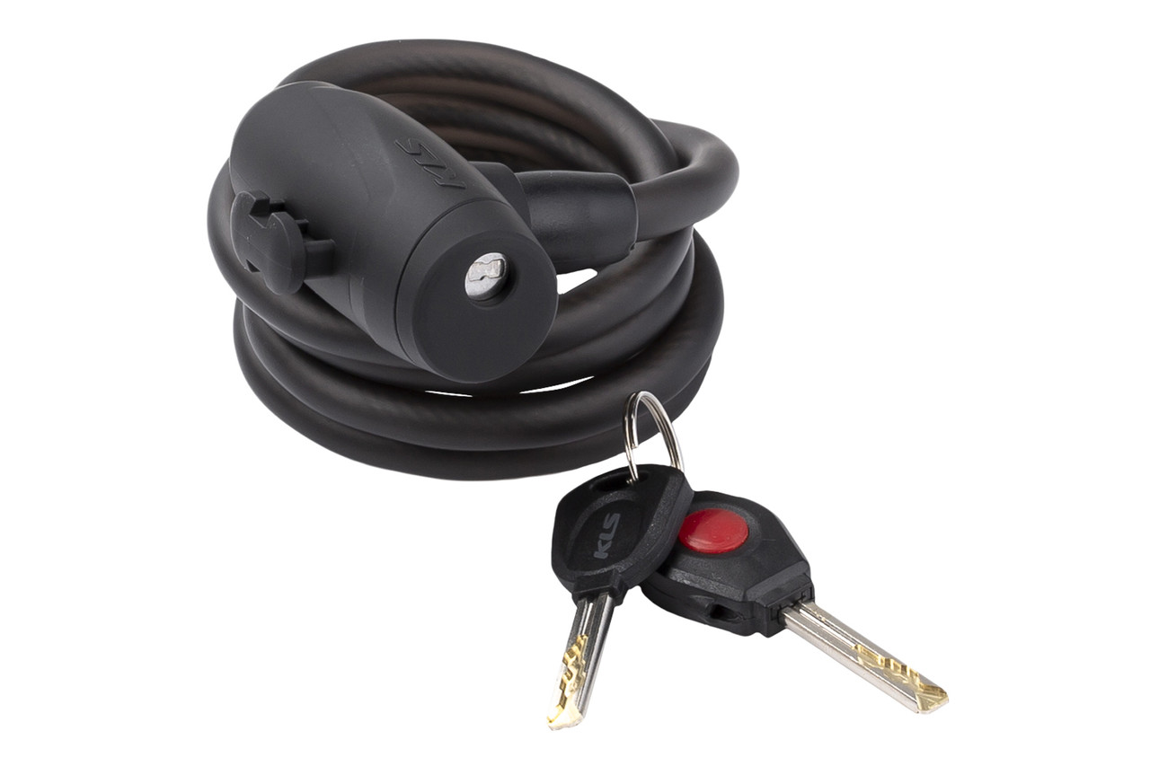 Замок тросиковий під ключ KLS Coil 10х1500мм чорний