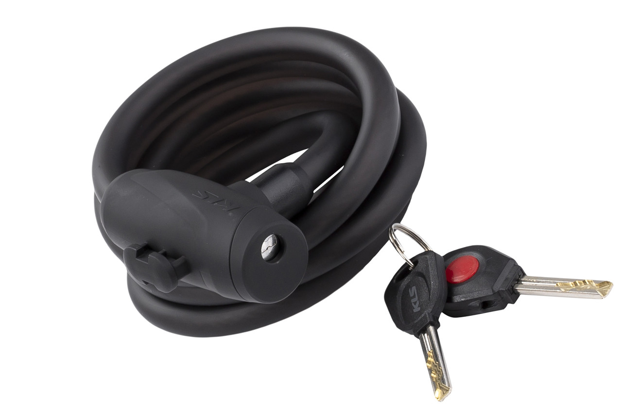 Замок тросиковий під ключ KLS Recoil 12х1500мм з кріпленням чорний