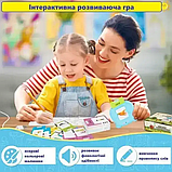 Кишенькова абетка Монтессорі "Ведмедик" 112 карточок в коробці 224 слів Голубий, фото 3