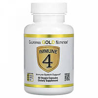 Натуральная добавка для иммунитета California Gold Nutrition Immune 4 60 Veg Caps TN, код: 7950871