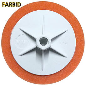Поролоновий полірувальний диск середньої твердості на різьбленні M14 помаранчевий Farbid 150мм