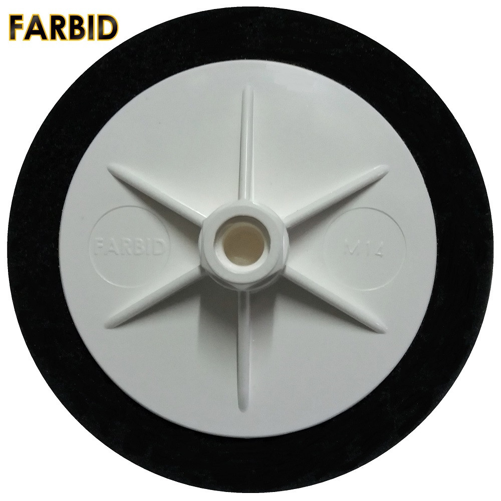 Поролоновий полірувальний м'який диск на різьбленні M14 чорний Farbid 150мм