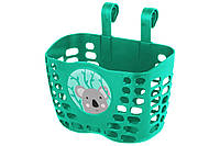 Кошик дитячий пластиковий на кермо KLS Buddy Коала, зелений-бірюза