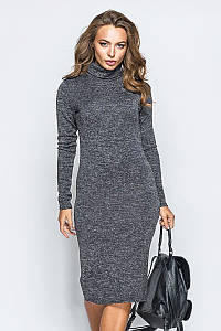 Тепле жіноче плаття-гольф, сіре, ангора-софт