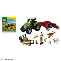 Игровой набор "Ферма" арт. 550-9K (48шт/2) трактор с прицепом,фигурки,в коробке 20*18,5*9см