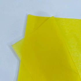Папір тіш'ю, яскраво-жовта, 50*70 см, (5 листів)