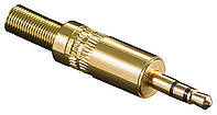 Штекер Delock FreeEnd-Jack 3.5mm 3pin M конектор під пайку StereoGold золотистий (70.06.5530 KM, код: 7453727