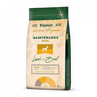 Fitmin dog mini maintenance lamb & beef 12kg / Полнорационный корм для взрослых собак мелких пород 12кг