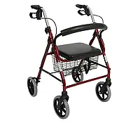 Роллатор ходунки на колесах алюминиевый с корзиной и с сиденьем регулируемый складной Karedeniz Medical PR-881