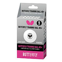 Мячи для настольного тенниса Butterfly Training Ball 40+ (6 шт.) White