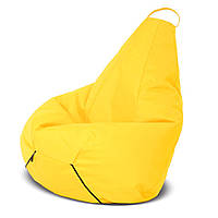 Кресло мешок груша 90*130 см желтое, бескаркасное кресло для детей и взрослых ткань оксфорд+чехол