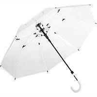 Зонт-трость Fare 7112 с прозрачным куполом Белый (1106) BB, код: 1371481