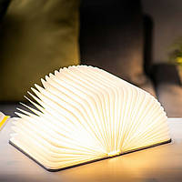 Светильник-книга на аккумуляторе из льняной ткани Smart Book Light LARGE URBAN Gingko (Англия), серый