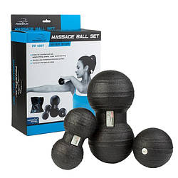 Набір масажних м'ячиків PowerPlay 4007 EPP Massage Ball Чорні (3 шт.)