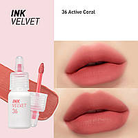 Матовый тинт для губ Peripera Ink The Velvet Tint Weather, #36 Active Coral