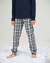 Підліткова піжама для хлопчика комплект домашнійТуреччинаTom John Family Look 89933с синя, фото 3