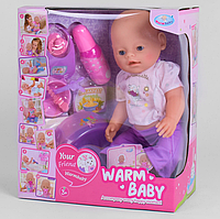 Пупс функциональный Warm Baby WZJ 058 A-584 (10 функций, звуковые эффекты) Кукла Беби Борн, Интерактивный пупс