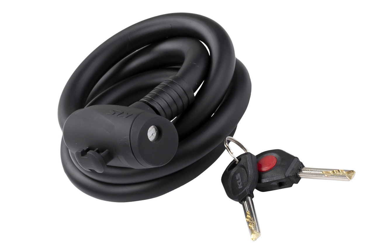 Замок тросиковий під ключ KLS Hardcoil 15х1200мм чорний