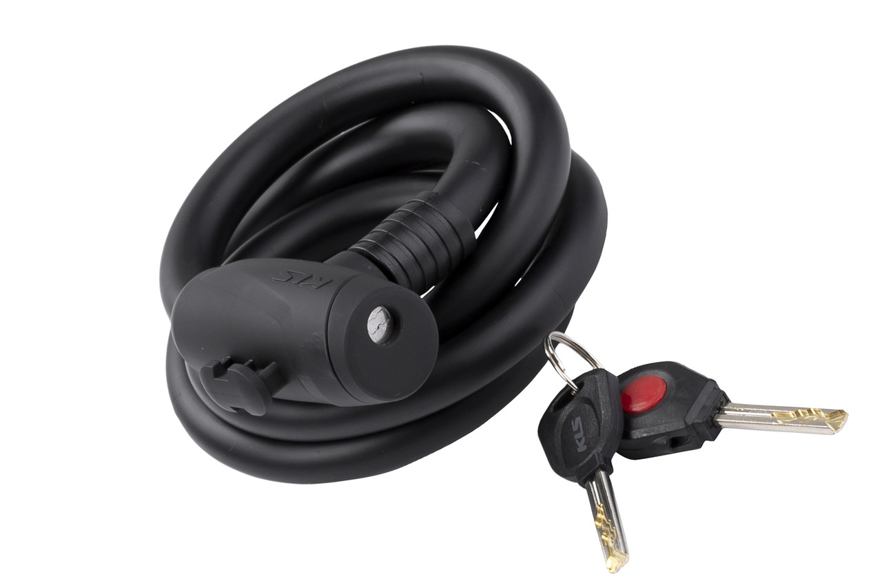 Замок тросиковий під ключ KLS Hardcoil 15х1500мм чорний