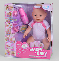 Пупс функциональный Warm Baby WZJ 058 A-026 G(10 функций) Кукла Беби Борн, Интерактивный пупс