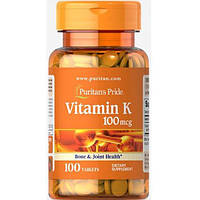 Витамин K Puritan's Pride Vitamin K 100 mcg 100 Tabs UM, код: 7518980