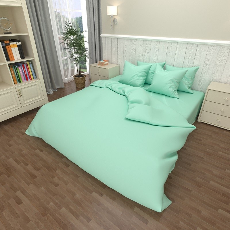 Наволочка на блискавці 70х70 (Бязь) | Від виробника "Королева Ночі" | Однотонний світло-бірюзовий, фото 1