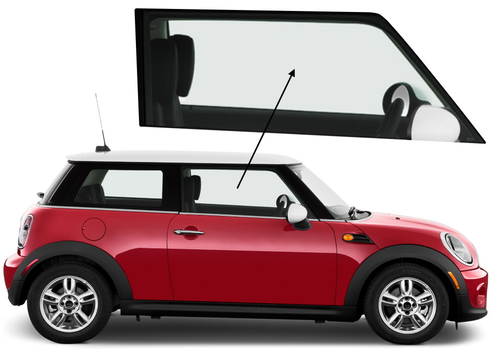 Бічне скло Mini Cooper 2006-2014 передніх дверей праве, фото 1