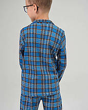 Підліткова бавовняна піжама для хлопчика комплект домашній на гудзиків ТуреччинаTom John Family Look 89930с синя, фото 2
