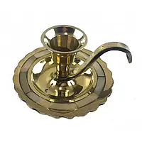 Бронзовий свічник настільний із перламутром на 1 свічку