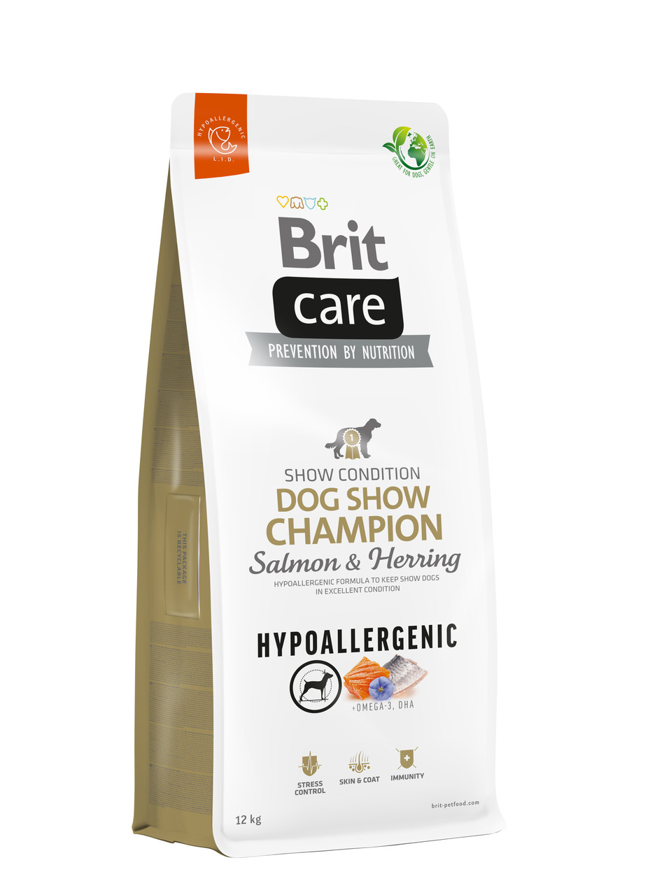Сухий корм для виставкових собак усіх порід Brit Care Dog Show Champion 12 кг (лосось та оселедець)