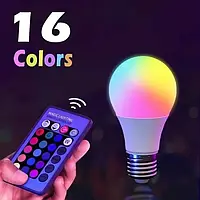 Светодиодная лампа RGB на пульте 9-10W 220V