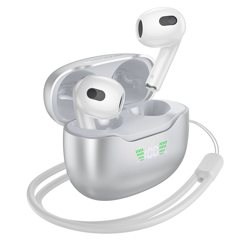 Бездротові навушники з мікрофоном в кейсі BOROFONE BW40 Срібні, фото 1