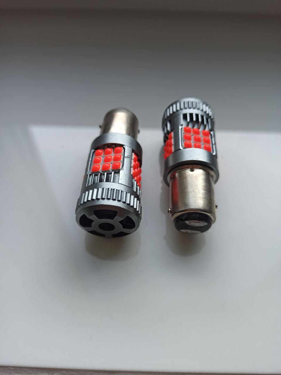 Двоконтактні автомобільні LED-лампи 3030 36SMD 1157, P21/5W, BAY15D, 10-50 Вт, Canbus, червоний, фото 1