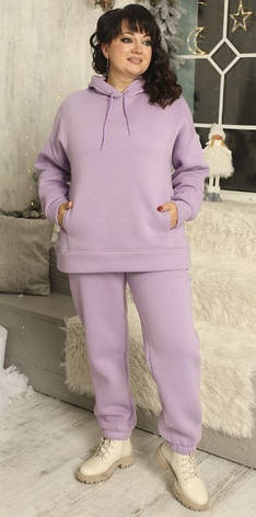 Жіночий спортивний костюм 3-х нитка, колір - ліловий розміри xl, 2xl, 3xl., фото 1