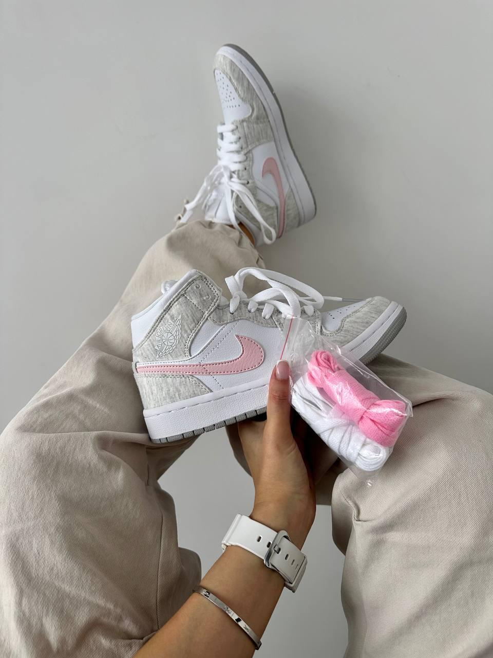Женские кроссовки Nike Air Jordan 1 Retro Heather Grey Pink (ID ...