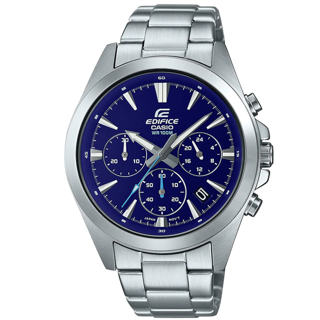 Мужские часы с синим циферблатом Casio Edifice с датой водонепроницаемые  стальные Часы Касио наручные EFV-630 купить недорого в интернет-магазине  «TREND-ENERGY»