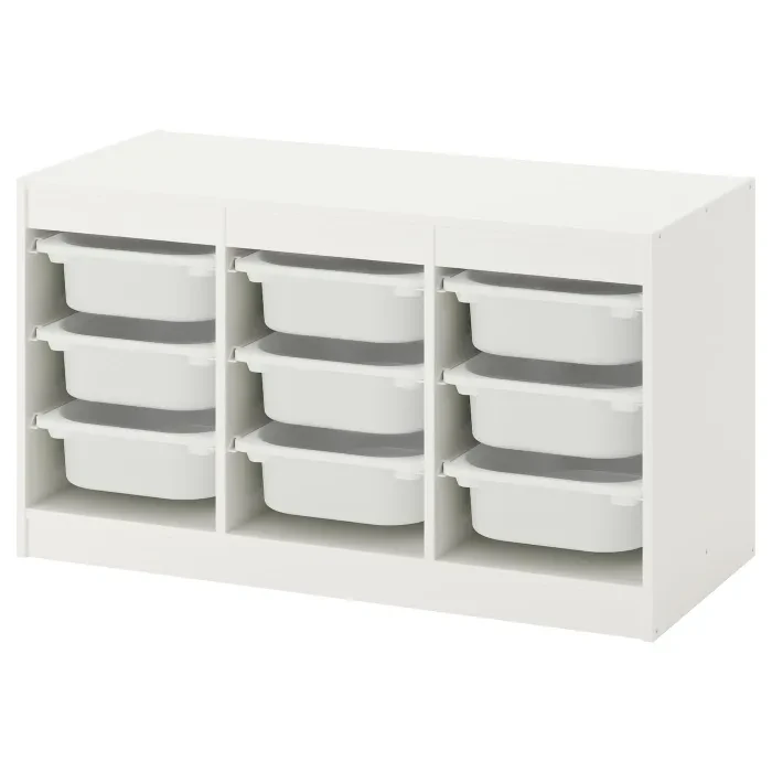 Стелаж Ikea Trofast для зберігання ящики для зберігання дитячих речей пластикові контейнери білий 93х44х52 см