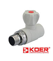 Кран радиаторный прямой ППР Koer 25x3/4 (Чехия) K0160