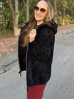 Жіноча тепла куртка Альпака з кишенями та капюшоном