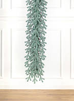 Гирлянда хвойная Віденська 2.5 метра литая, декоративная елочная ветка ПВХ, искусственная елочная гирлянда голубая