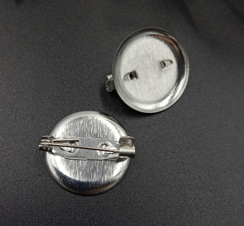 Основа для Брошки / Кругла / Ø-2 см / планка-2 см / Срібний, фото 1