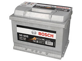 Акумулятор Bosch автомобільний АКБ 12В 63Ач 610A S5 Silver Plus 0092S50050 правий "+"