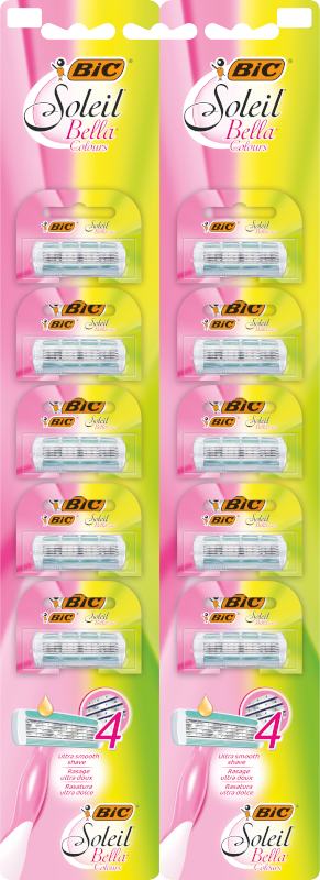 Набір бритв без змінних картриджів BIC Soleil Bella Colours. Карта 10 штук